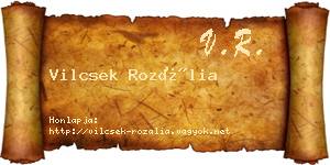 Vilcsek Rozália névjegykártya